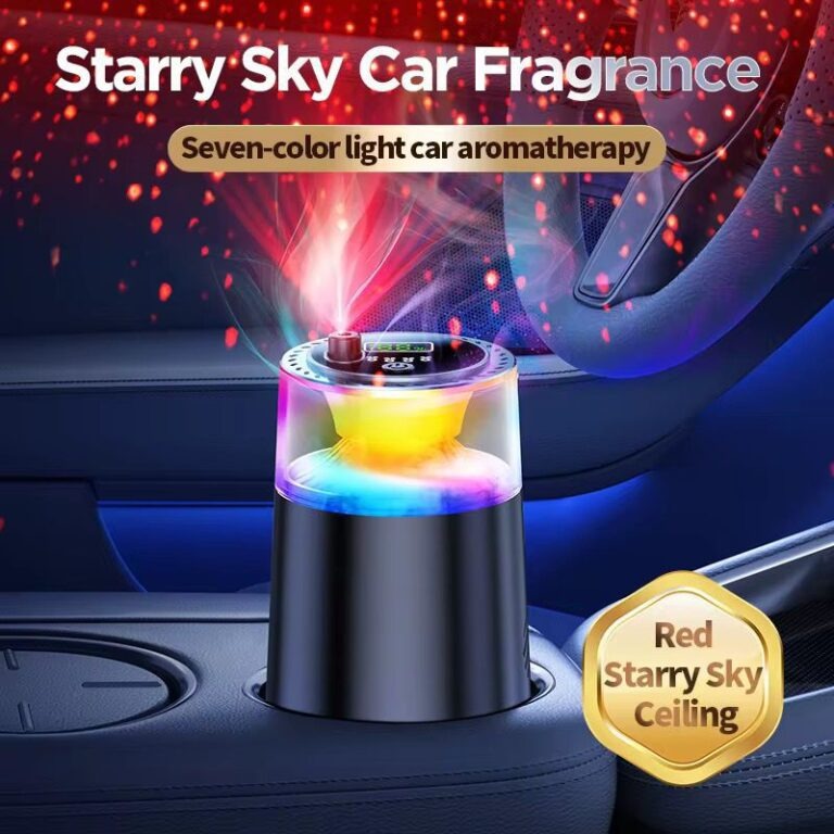 Smart Car Aroma Diffuser – 3 Mode Air Freshener with RGB Lights & Sensor