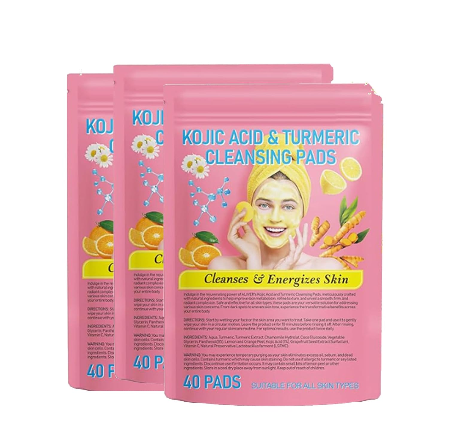 Turmeric & Kojic Acid Pads for Dark Spots – Brighten & Even Skin Tone"