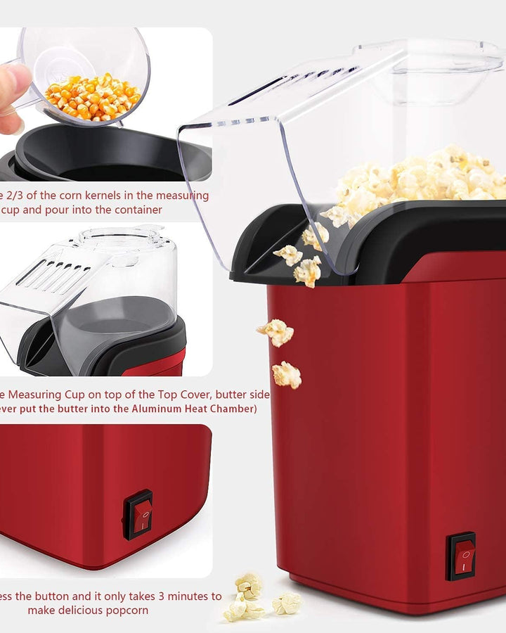 Hot Air Popper Electric Popcorn Maker Machine