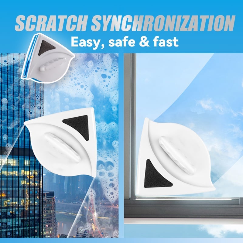 Magnetic Double-Sided Window Glass Cleaner – Refillable Water Tank, Streak-Free Wiper for High-Rise & Home Use
