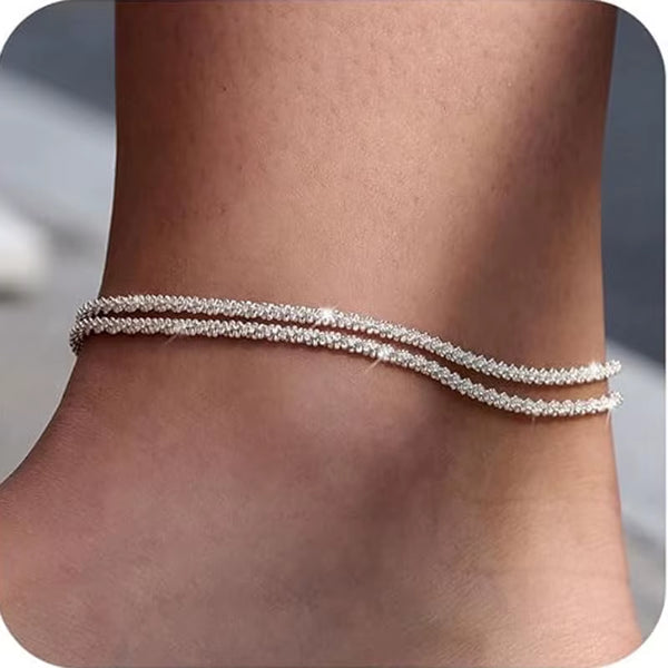 "Dainty Drip Foot Anklet – Elegant Gold-Plated Chain Jewelry for Women | Minimalist Ankle Bracelet for Everyday & Party Wear"