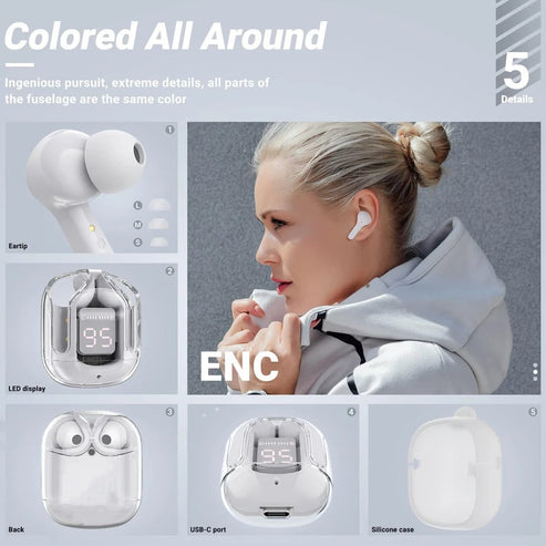 Premium T6 Crystal Wireless Earphones