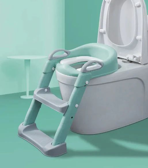 Foldable Toilet Ladder with Soft Seat