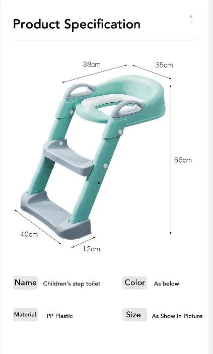 Foldable Toilet Ladder with Soft Seat