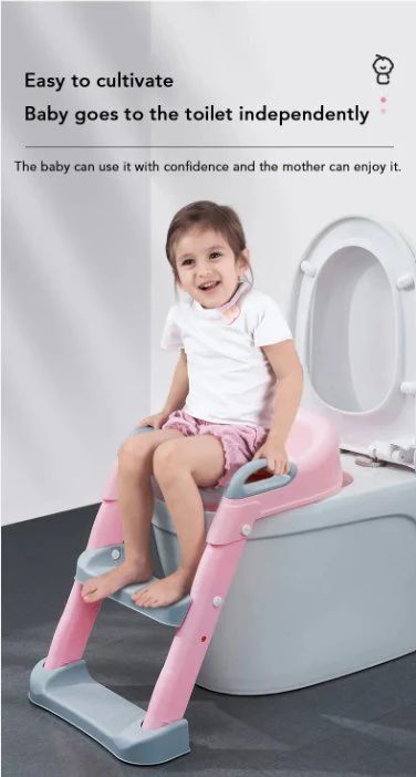 Foldable Toilet Ladder with Soft Seat