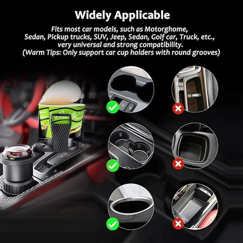 Car Cup Holder Extender 2-in-1