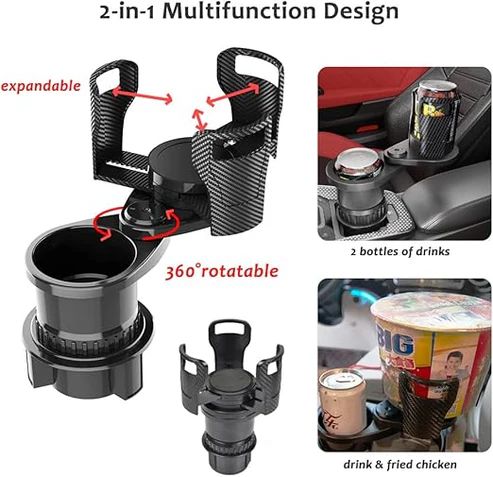 Car Cup Holder Extender 2-in-1