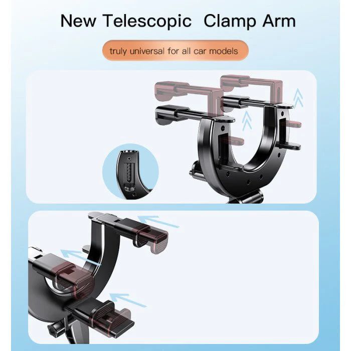 Rearview Mirror Phone Holder – 450° Rotating Universal Car Mount