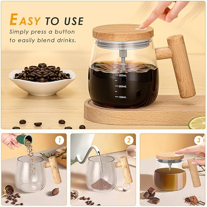 Electric Mixing Cup 400ml – Automatic Self-Stirring Mug