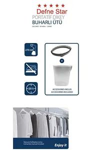 Portable 1800W Garment Steamer – LCD Wrinkle Remover