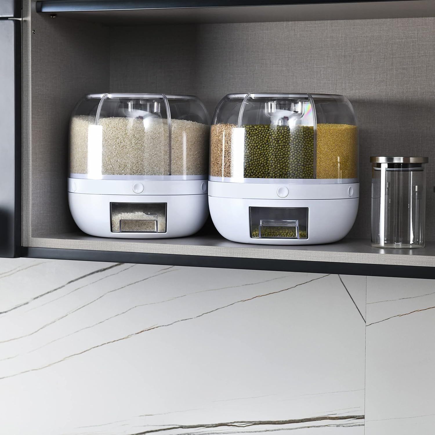 360° Rotating Grain Dispenser with 6 Compartments