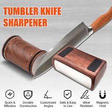 Rolling Knife Sharpener – 15° Wooden & Steel Kitchen Blade Too