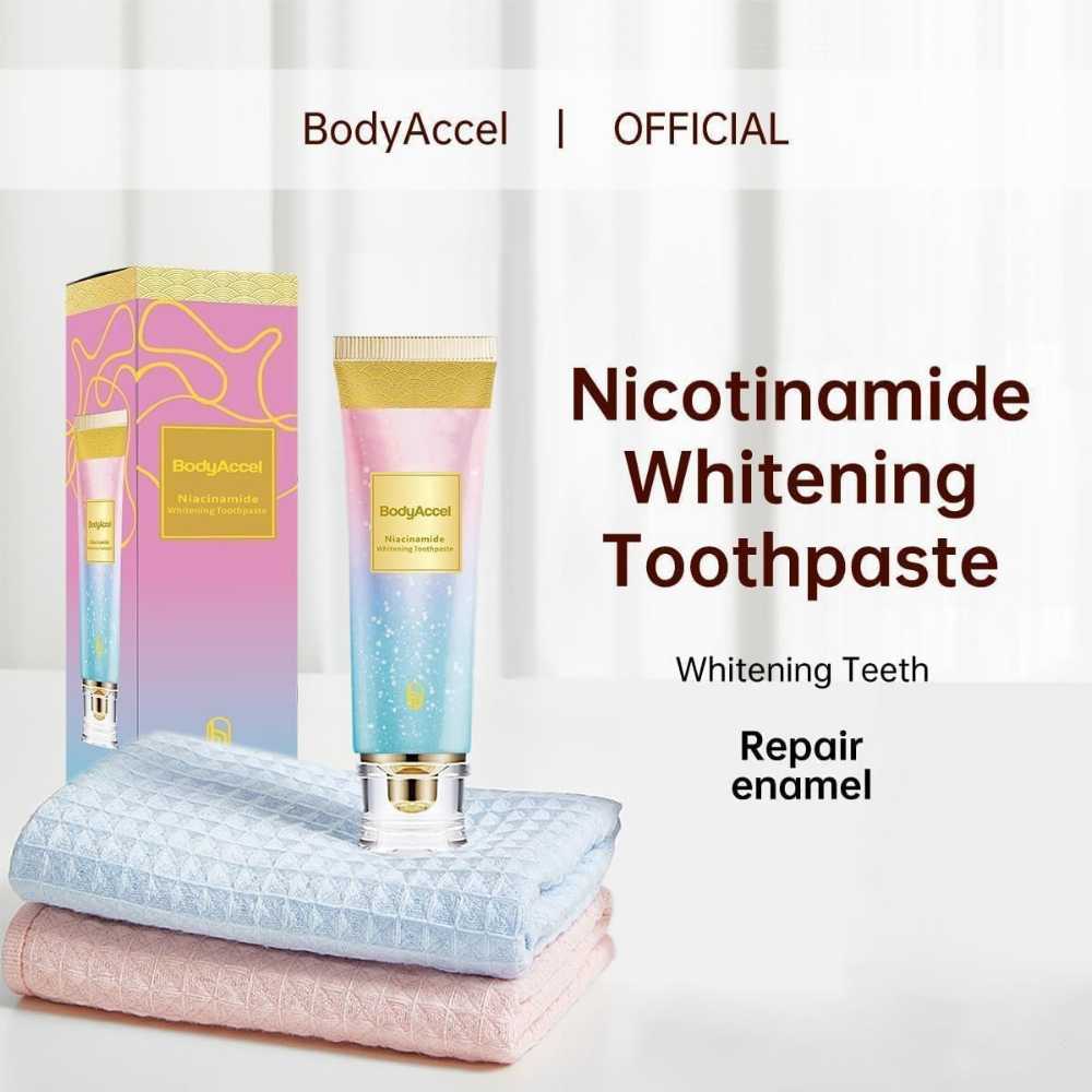 Niacinamide Whitening Toothpaste – Removes Stains, Whitens Teeth Naturally 🌸