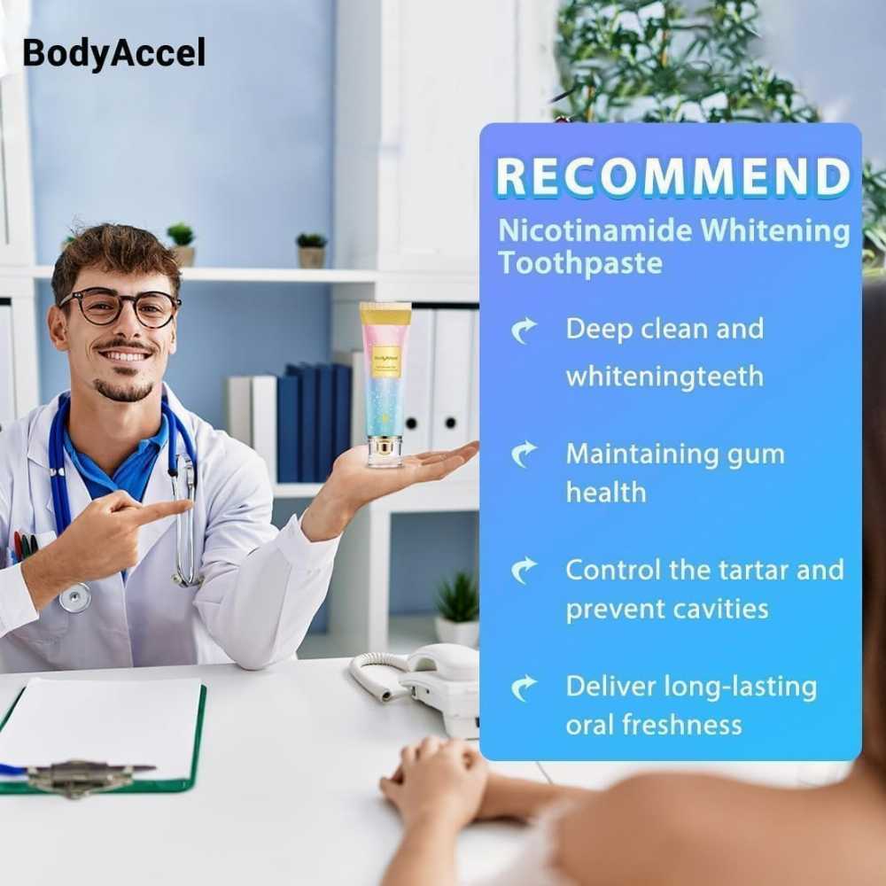 Niacinamide Whitening Toothpaste – Removes Stains, Whitens Teeth Naturally 🌸