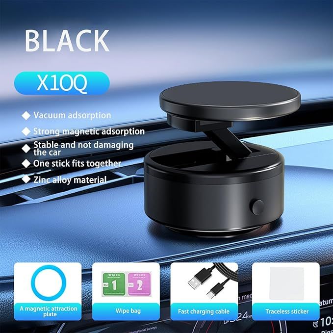 360° Magnetic Phone Mount – Anti-Shake Suction Holder
