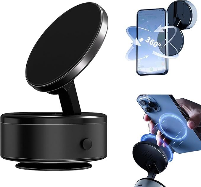 360° Magnetic Phone Mount – Anti-Shake Suction Holder