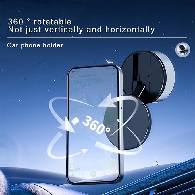 360° Magnetic Phone Mount – Anti-Shake Suction Holder