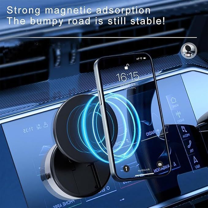 360° Magnetic Phone Mount – Anti-Shake Suction Holder