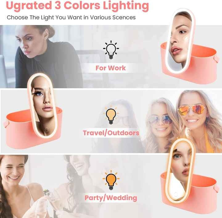 Travel Makeup Case Bag with LED Lighted Mirror