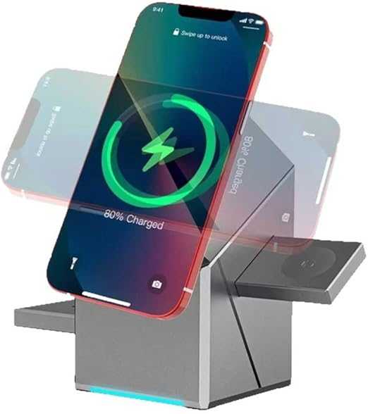 Portable 3-in-1 Magnetic Charger – 15W Fast Wireless Charging Station