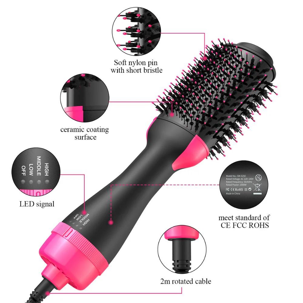 One Step Hair Dryer Brush – 4-in-1 Hot Air Styler for Smooth & Voluminous Hair
