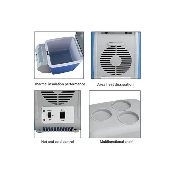 Portable Mini Car Refrigerator 7.5L – 12V Thermoelectric Car Fridge for Travel & Camping