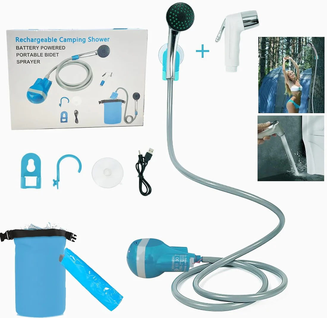 Rechargeable Portable Shower for Camping, Hiking & Beach Trips