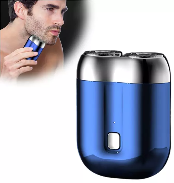 Rechargeable Portable Shaver for Men – Dual Blade Mesh, Wet/Dry, Lightweight Razor