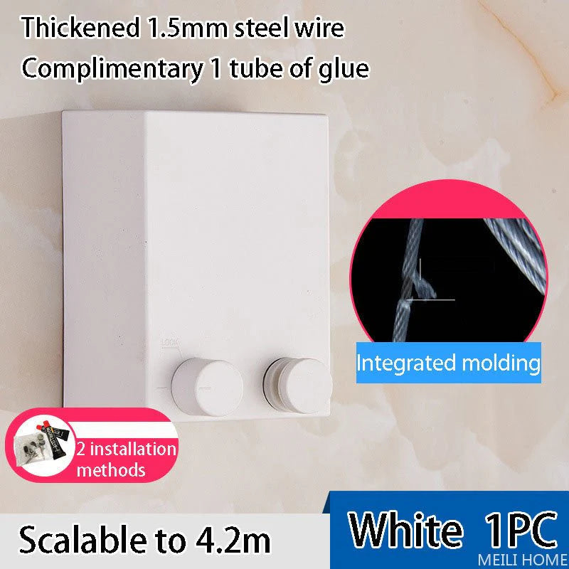 Heavy-Duty Telescopic Clothesline – Adjustable Drying Rope for Small Spaces